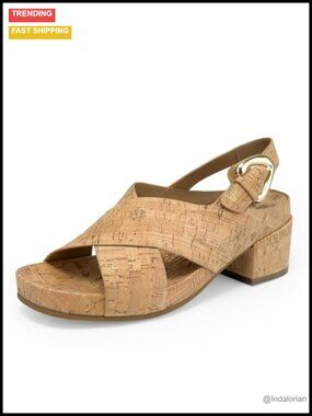 Cork Platform Slingback Block Heel Sandals Wedding Formal